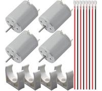 JYUDAUFU 4 Pcs 280 Micro Motor DC 3-12 V 42 mm × 24 mm Mini Motor with Bracket, Spring Terminal Wire, for RC Toy Boat Model, for DIY Test RC Boat Airplane Toy Model