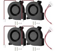 JYUDAUFU 4 Pcs 50×15mm Cooling Fan DC 24V 5015 Brushless Hydraulic Bearing Cooler with XH2.54 2-pin Port with Screw Nut, 1 to 2 Extension Cord, for 3D Printer's Extruder Hotend/CPU/PC/Robet/DIY