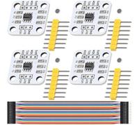 JYUDAUFU 4 Pcs AS5600 Magnetic Encoder 12-bit DC 3.3V High Precision Induction Angle Measurement Sensor Module IIC PWM Voltage Output, for DIY, Test, for Raspberry Pi, for Arduino, with Jumper Wire
