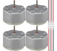 JYUDAUFU 4 Pcs RF-500TB-18280 DC 6-12V Micro Motor 6000-11300RPM High Speed Large Torque Cylinder Electric Solar Mini Motor with Spring Wire, for RC Toy Car/Robot/Mini Fan/Electric Drill/DIY/Test