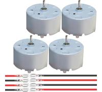 JYUDAUFU 4 Pcs RK-500CA-22160 DC 6-12V Micro Motor 6000-11300RPM High Speed Large Torque Cylinder Electric Solar Mini Motor with Spring Wire, for RC Toy Car/Robot/Mini Fan/Electric Drill/DIY/Test