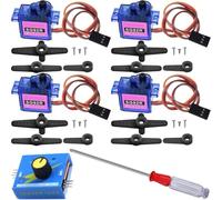 JYUDAUFU 4 Pcs SG92R 9g 180° Micro Servo Motor with Servo Tester, Mini Screwdriver, for RC Toy/Robot/Model Aircraft Intelligent Car Helicopter/for Arduino/for Raspberry Pi/DIY