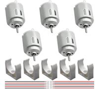 JYUDAUFU 5 Pcs 140 Micro Motor DC 3 V 14000 RPM Mini/Small Electric Round Shaft Motor with Bracket with Spring Wire, for RC Toy Boat Car/Airplane Model/UAV/Test/DIY/for Arduino