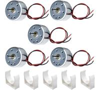 JYUDAUFU 5 Pcs RC300-FT-14270 Micro Motor DC 3 V 5800 RPM Mini Electric Motor with 2-Pin Wire with Bracket, for RC Toy Car Boat/Mini Fan/DIY/Test/Aircraft Model/for Arduino