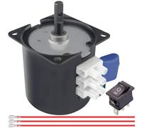 JYUDAUFU 60KTYZ Synchronous Motor 30RPM AC 220V CW/CCW Rotary Gear Shaking Permanent Magnet Motor with Bracket, 3-Position Switch, Spring Wire, for Electric Appliances/Stage Lamp/Automation/DIY/Test
