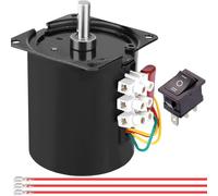 JYUDAUFU 68KTYZ Synchronous Motor 20RPM AC 220V CW/CCW Rotary Gear Permanent Magnet Micro Motor with Bracket, 3-Position Switch, Spring Wire, for Electric Appliances/Stage Lamp/Automation/DIY/Test