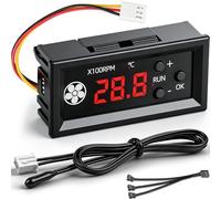 JYUDAUFU DC 12V Fan Temperature Controller 4-Wire Fan Speed Controlled Governor Digital Display LED 3.5A PWM with 3P Male Plug Input Temperature Sensor Probe for PC CPU Computer Incubator