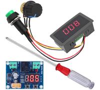 JYUDAUFU DC 6-30V Motor Speed Controller Digital Display LED 12V 24V 6A PWM Adjustable Stepless Governor Regulator with Start Stop Button Switch, with 12V Over-Discharge Protection Module, Screwdriver