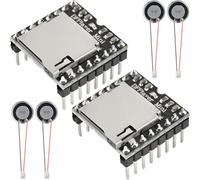 JYUDAUFU DFPlayer Mini MP3 Player Module DIY 24-bit DAC Output Direct Connection to Speakers Support TF Card/U Disk/NOR Flash, IO/Serial Port/AD Keypad Control Mode for Arduino with 4 Speakers (2Pcs)