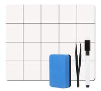 JYUDAUFU Magnetic Whiteboard Project Mat 25 × 20 cm with Dry Eraser Marker Pen, Sticky Board Eraser, Tweezer, for Organizing Bit, Screw and Small Part for Smartphone Repair, DIY, Precision Item