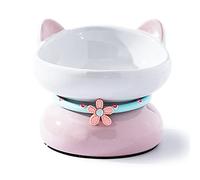 Jyuiipcz Ceramic cat Bowl Cat Bowl Ceramic Inclined Mouth high Foot Protection Cervical Vertebra Anti overturning Water Bowl for Flat face Cats and Dogs Easy to Clean