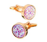 Jyuiipcz Classic Round Men's Cufflinks Fashion Crystal Wedding Business Shirt Cuff Link Garment Accessories (Color : A, Size : One Size) (A One Size)