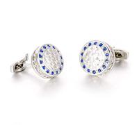 Jyuiipcz Cufflinks Party Wedding Gift Suit Shirt Button Blue Crystal Cuff Links