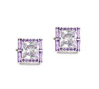 Jyuiipcz European and American Purple Square Men's Crystal Cufflinks Versatile Cufflinks (Color : A, Size : One Size) (A One Size)