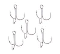 Jyuiipcz Fishing Hooks 50Pcs/lot Black/Gold/Silver Fishing Hook High Steel Carbon Material Three Hooks Fishing Tackle Tools Fish Hooks (Color : Silver, Size : 4) (Silver 10)