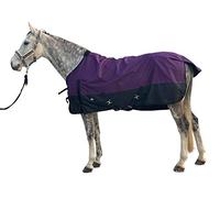 Jyuiipcz Horse Turnout Blanket 1200D Waterproof Winter Warm Horse Carpet Essential Standard Neck Horse Care Rug (Sky Blue 74) (Dk.Purple 68)