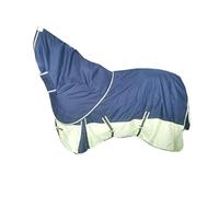 Jyuiipcz Horse Turnout Blanket Horse Turnout Rug with Detachable Neck Cover Winter Waterproof Warm Windproof Horse Carpet (135cm) (Blue 145cm)