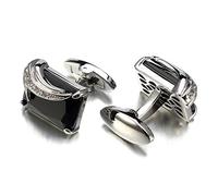 Jyuiipcz Low-Key Blue Glass Cufflinks for Mens Square Crystal Cufflinks Shirt Cuff Links (Color : B) (C) (D)