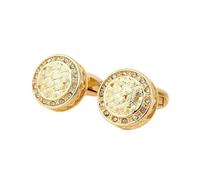 Jyuiipcz Men's Cufflinks Crystal French Shirt Business Gift Gold Cuff Links Low-Key and Colorful (Color : Gold Size : As Shown) (Gold As Shown)