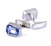 Jyuiipcz Men's Unisex Shirt Suit Business Banquet Wedding Party Gifts Classic Simple Blue Crystal Cuff Links