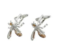 Jyuiipcz Metal Cufflinks Copper Shirt Suit Men's Party Daily Casual Dating Classic Crystal Bee Cufflink (Color : B) (B) (A)