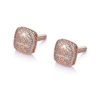 Jyuiipcz Rose Gold Filled Cubic Zirconia CZ Crystal Cushion Shape Cuff Links for Men (Color : B) (A)