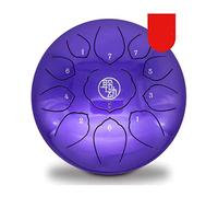 Jyuiipcz Steel Tongue Drum En Alliage D'acier 14inch 15 Sound Tambour ? Main Avec 1 Paire De Maillets + Sac De Rangement Pour Méditation Yoga Et Zen (Color : Blue) (Purple)