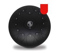 Jyuiipcz Steel Tongue Drum En Alliage D'acier 14inch 15 Sound Tambour ? Main Avec 1 Paire De Maillets + Sac De Rangement Pour Méditation Yoga Et Zen (Color : Blue) (Black)