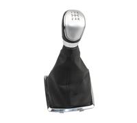JYUTDW Car Gear Knob Shifter for Ford for Focus 2 MK2 2005 2006 2007 2008 Small Frame 5/6 Speed Gear Shift Knob Lever Handball Gaiter Boot Cover Manual Shift Lever Stick Cover(Silver-5 Speed)