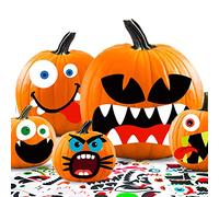 JYUYNY Halloween Pumpkin Stickers, 35 Funny and Classic Pumpkin Expressions Stickers for Pumpkins and Squashes, Make Your Own Jack-O-Lantern Face Decals for Halloween Party Decoration