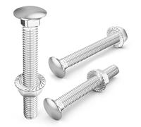 Jyvex 30 pcs Carriage Bolts M5x40 mm Coach Bolts M5 Galvanized DIN 603 Coach Screws, Flange Nuts, M5 Stainless Steel Lock Screws，for the Furniture Decoration and Construction Industry