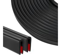 Jyvex 4 metre Rubber Edging Trim, Rubber Tape Self Adhesive U Channel Edging Trim, General 6mm-8mm EPDM Rubber Edge Trim for Sheet Metal, Glass Panels, Car Doors, Steel Plates, Table Corners
