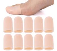 JYvivid 10 Pcs Gel Toe Protectors for Big Toe, Soft Toenail Cushions, Elastic Toe Cap Covers, Toe Sleeves for Ingrown Toenails, Calluses, Missing Toenails, Hammer Toes, Blisters, Corns