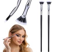 JYvivid 2 Pcs Folding Angle Lash Brush, Folding Angle Scalloped Lash Brush for Daily Makeup, Eyelash Separator Tool, Eyelash Comb Mascara Wands for Eye Makeup (Black)