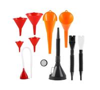 Jyvlucient 11Pcs Funnel for Car Automotive Set Fuel Funnels Wide Mouth Fuel Funnels Flexible with Detachable Spout and Filter Snap Funnel for Water/Gasoline/Coolant/Engine Oil