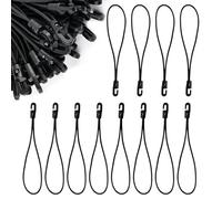 Jyvlucient Bungee Cords with Hooks 8 Inch 30PCS Elastic Bungee Ropes with Hooks 35KG Max Load Straps Short Tarpaulin Hook Small Bungee Rope for Camping Tarp Tents Canopy and Fixings Black
