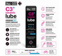 JYW Muc-Off C3 Wet Ceramic Bicycle Chain Lube 50Ml Bike Lubricant