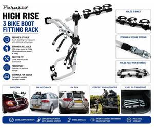 JYW Peruzzo Milano High Rise 3 Bike Cycle Carrier Car Boot Rack Rear Mount