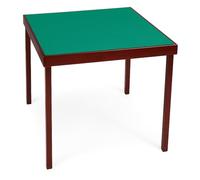 JYW Wooden Folding Bridge Poker Card Table Deluxe Portable Card Games Table Green Baize Felt Playing Surface Lockable Legs Heavy Duty Frame Home Casino Games Night