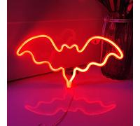 JYWJ Bat Neon Sign,USB or 3-AA Battery Powered Neon Light,LED Table Decoration,Bedroom Wall Decoration,Birthday Gift,Wedding Supplies Business Gift(Red)