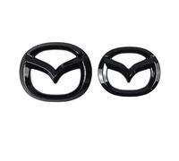 JYWLKQ Car Emblem for Mazda 3 2007-2009, Car Logo Sticker fit Front Grille Rear Trunk Emblem Steering wheel logo Badge Decoration Modified Replacement Accessories,Black