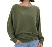 Jywmsc Women Boat Neck Batwing Sweaters Loose Pullover Tops Long Sleeve Lightweight Ribbon Knits Clothing for Fall Spring Winter Green