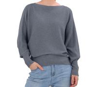 Jywmsc Women Boat Neck Batwing Sweaters Loose Pullover Tops Long Sleeve Lightweight Ribbon Knits Clothing for Fall Spring Winter Grey