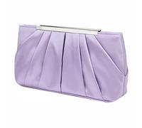 Jywmsc Women's Satin Evening Bag Elegant Satin Pleated Evening Clutch Purses for Women Silver Wedding Handbag, Lilac Purple, 29 cm x 5 cm x 15 cm, Elegant, elegant, modern