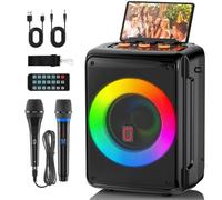 JYX Karaoke Machine with 2 Microphones, Portable Bluetooth 5.3 Karaoke Speakerfor Adults, Home Party Speaker with DJ Light for Outdoor, Events, Gathering, PA System Support SD Card/USB/AUX/TWS