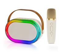 JYX Mini Karaoke Machine for Kids Adults with Wireless Microphone, Portable Bluetooth Speaker with Voice Effects & LED Lights, Birthday Gifts Toys for Girls and Boys Age 3-12+