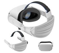 JYXEREM Comfort Head Strap Compatible with Meta Quest 2 - Lightweight Adjustable Design for Lying Down, Soft Silicone Support, Stable Fit Replacement for Elite Strap, White
