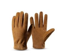 JYXinglong NAN198BM Men's Brown Leather Mittens with Wool Inner Liner, suitable for motorcycle riding and fashionable wear throughout the seasons of spring, summer, autumn and winter(Brown,L)