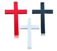 JYXNU 3 Pieces Modern Wooden Wall Crucifix Decorative Cross with Hanging Hole Religious Decoration for Home Living Room Office Baptism Easter Gift 10.5x6.5cm