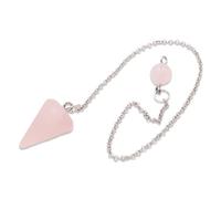 JYXNU Esoteric Natural Rose Quartz Pendulum Crystal Pendulum Divination Stone Hexagonal Crystal Pendant with Chain for Reiki Divination and Crystal Therapy